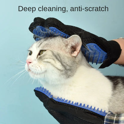 Silicone Pet Grooming Gloves - 2-in-1 Bath & Brush Solution