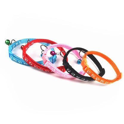 Colorful Print Pet Bell Collar - Adjustable Safety Design