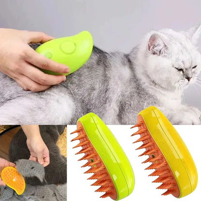Electric Mango Pet Spray Brush - One-Touch Grooming & Massage System