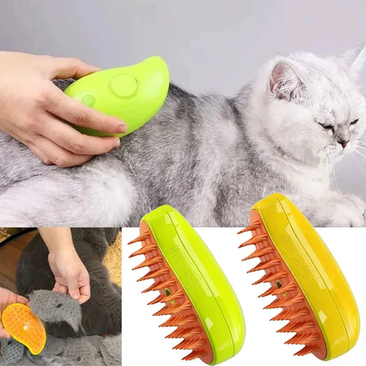 Electric Mango Pet Spray Brush - One-Touch Grooming & Massage System