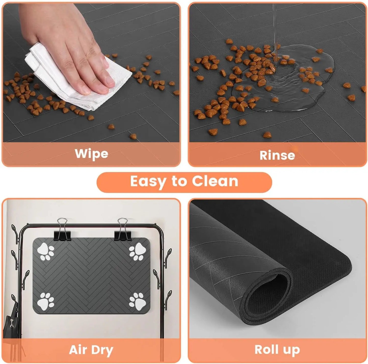 Pet Feeding Mat - Absorbent Placemat for Food and Water Bowls 🐾