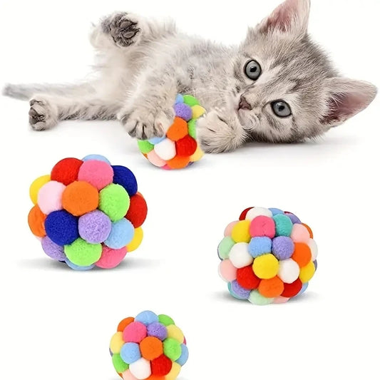 Interactive Elastic Bell Balls - Premium Plush Cat Toys (Set of 1 or 3)