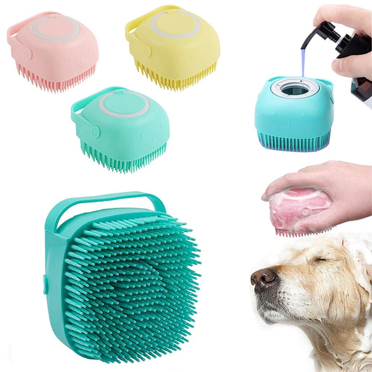 Silicone Pet Bath & Massage Glove - Built-in Shampoo Dispenser
