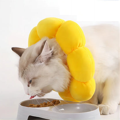 Soft Cotton Sunflower Recovery Collar - Post-Surgery Protective E-Collar
