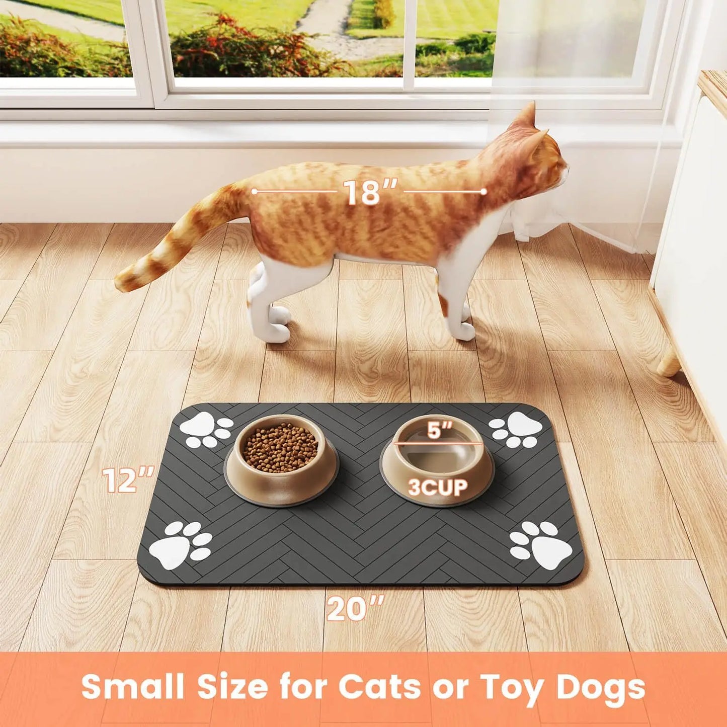 Pet Feeding Mat - Absorbent Placemat for Food and Water Bowls 🐾