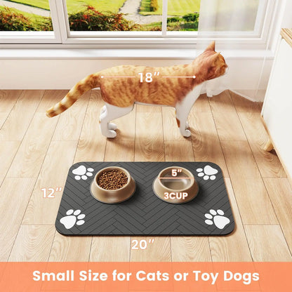 Pet Feeding Mat - Absorbent Placemat for Food and Water Bowls 🐾