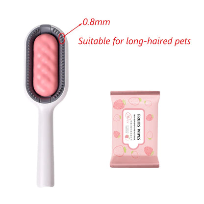 Double-Sided Pet Grooming Brush - Professional Hair Removal & Cleaning Tool