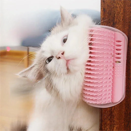 Corner Cat Self-Groomer - Wall-Mount Massage & Catnip Station