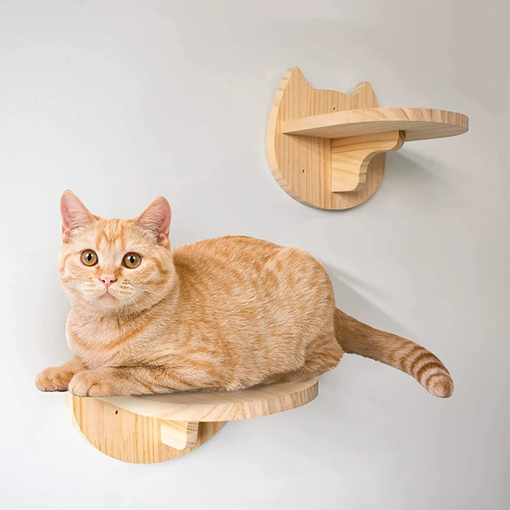 4-Step Wall-Mounted Cat Climbing Stairway - Sisal Scratch Posts
