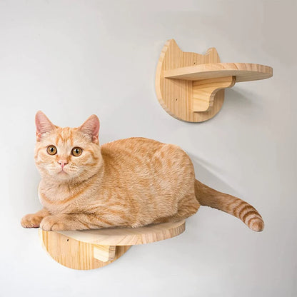 4-Step Wall-Mounted Cat Climbing Stairway - Sisal Scratch Posts