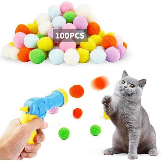 Interactive Plush Ball Launcher - Safe Indoor Cat Entertainment System