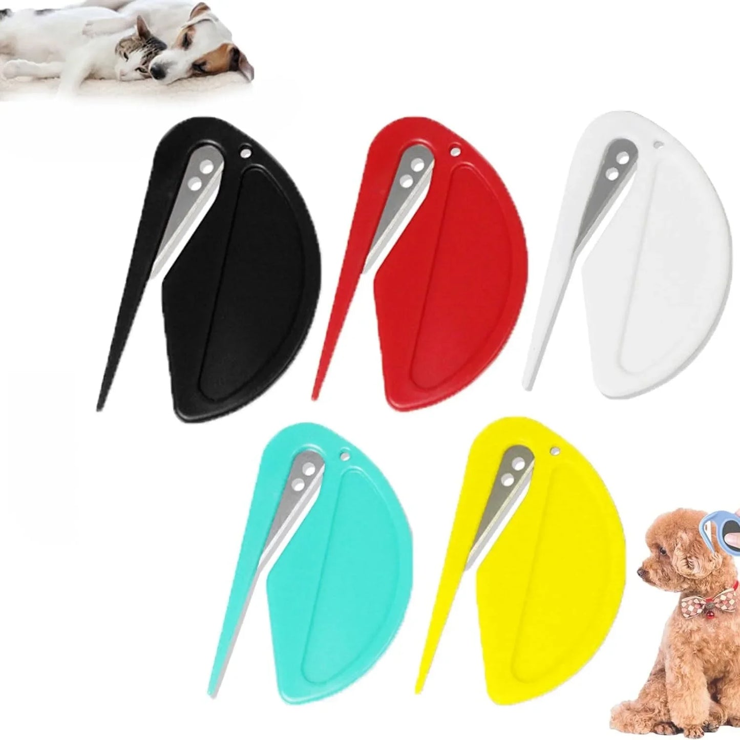 5-Piece Professional Pet Knot Cutter Set - Safe De-matting Tools