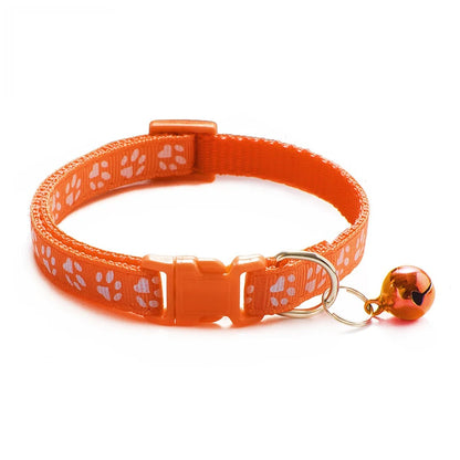 Colorful Print Pet Bell Collar - Adjustable Safety Design