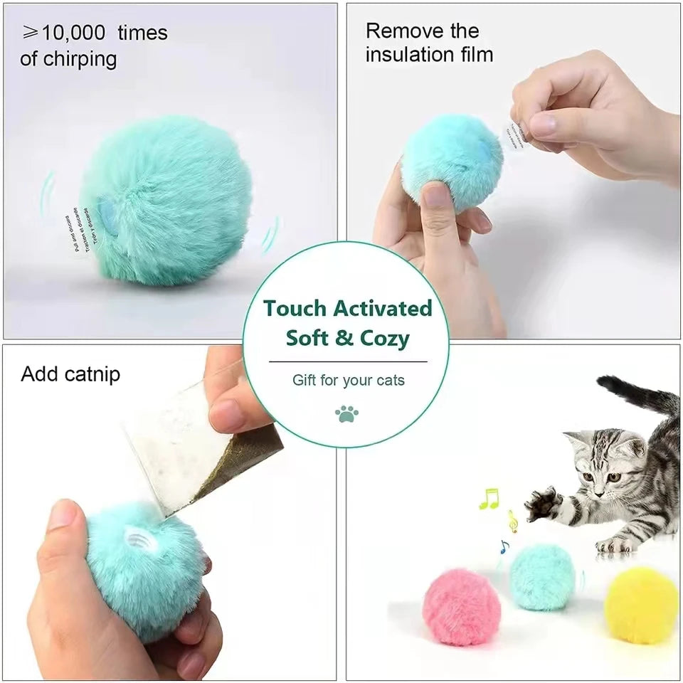 Smart Interactive Sound Ball - Electric Touch-Activated Catnip Toy