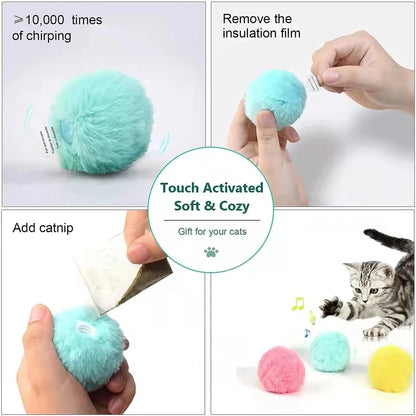 Smart Interactive Sound Ball - Electric Touch-Activated Catnip Toy