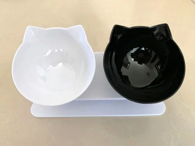 Elevated Double Pet Bowl Set - Non-Slip Raised Feeding Station