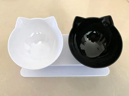 Elevated Double Pet Bowl Set - Non-Slip Raised Feeding Station