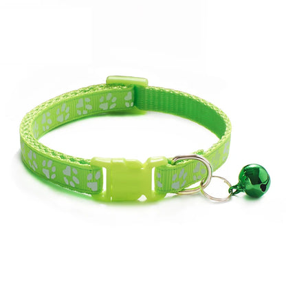 Colorful Print Pet Bell Collar - Adjustable Safety Design
