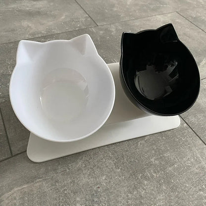 Elevated Double Pet Bowl Set - Non-Slip Raised Feeding Station