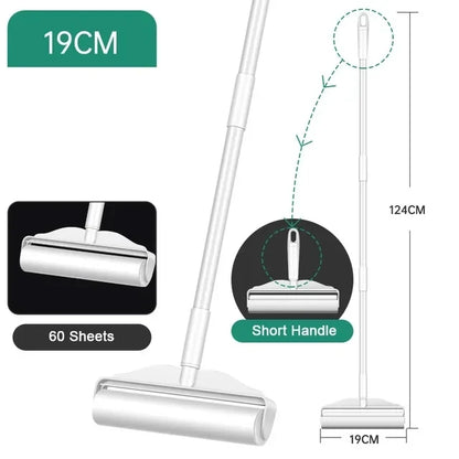 Professional Long-Handle Lint Roller - XL Pet Hair & Carpet Cleaning Tool