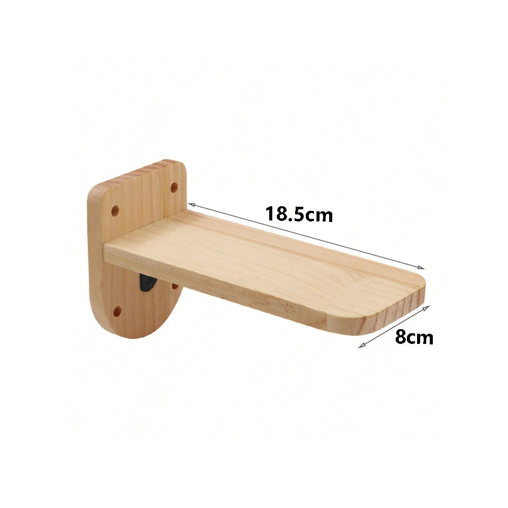 Wall-Mounted Cat Tree Platform - Wooden Climbing & Scratching System