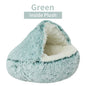 Winter Long Plush Pet Cat Bed Round Cat Cushion House  Warm Cat Basket Cat Sleep Bag Cat Nest Kennel 2 In 1 For Small Dog Cat