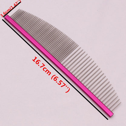 Professional Aluminum Crescent Comb - Salon-Grade Pet Grooming Tool