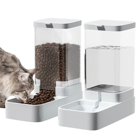 Gravity Pet Feeder & Water Station - Dual Automatic Dispensing System