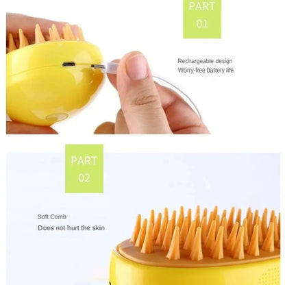 Electric Mango Pet Spray Brush - One-Touch Grooming & Massage System