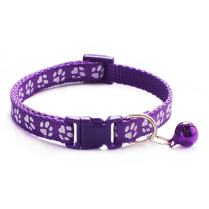Colorful Print Pet Bell Collar - Adjustable Safety Design