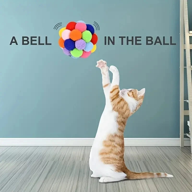 Interactive Elastic Bell Balls - Premium Plush Cat Toys (Set of 1 or 3)