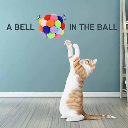 Interactive Elastic Bell Balls - Premium Plush Cat Toys (Set of 1 or 3)