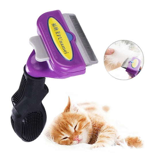 Professional Pet Grooming Comb - Double-Row Deshedding & Massage Brush