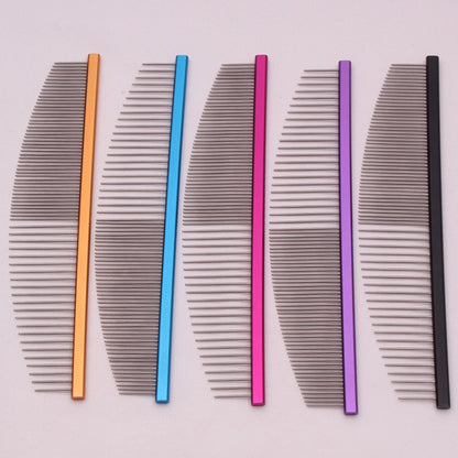 Professional Aluminum Crescent Comb - Salon-Grade Pet Grooming Tool