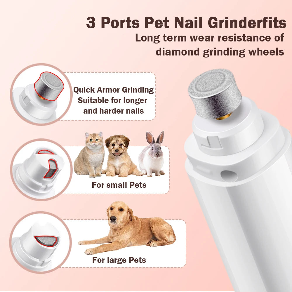 Rechargeable Pet Nail Grinder - Painless Paw Grooming Tool
