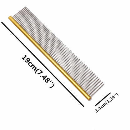 Professional Aluminum Crescent Comb - Salon-Grade Pet Grooming Tool