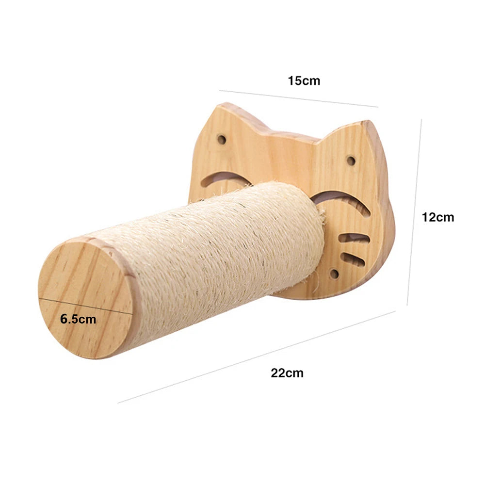 4-Step Wall-Mounted Cat Climbing Stairway - Sisal Scratch Posts