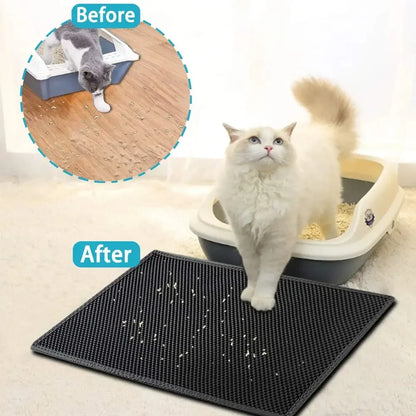 Double-Layer EVA Cat Litter Mat - XL Anti-Tracking System