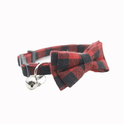 Bow & Bell Pet Collar - Cute Adjustable Design for Cats & Small Dogs