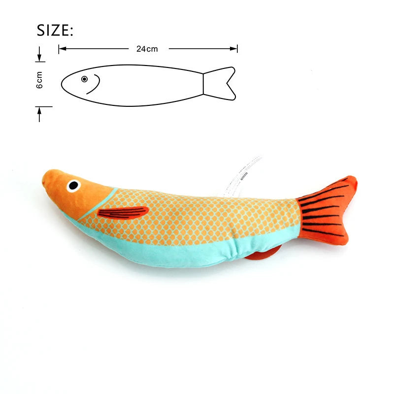 Interactive 3D Fish Catnip Toy - Realistic Plush with Sound & Crinkle