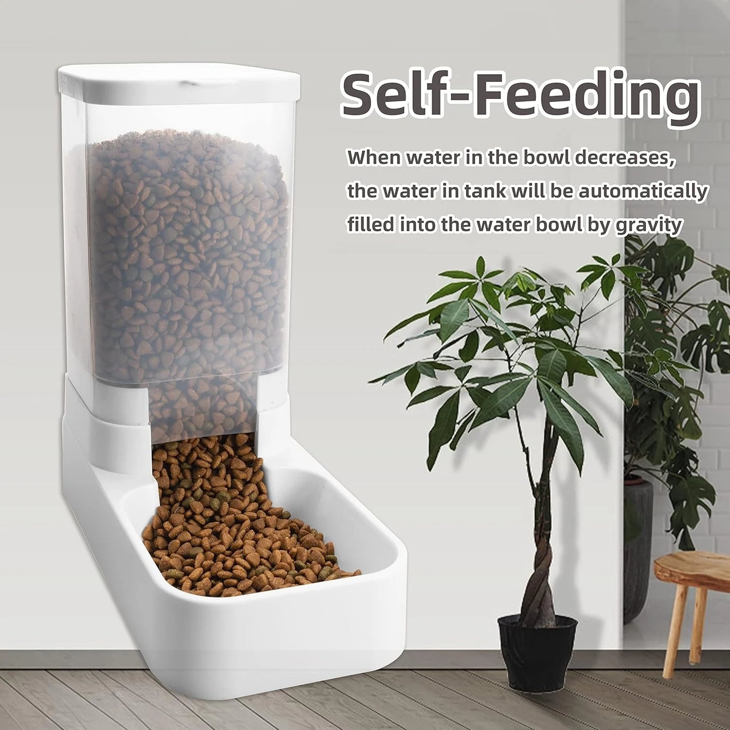 Gravity Pet Feeder & Water Station - Dual Automatic Dispensing System