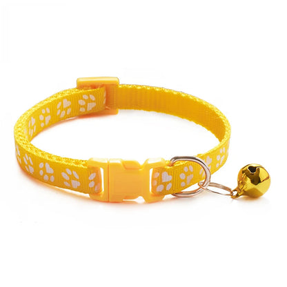 Colorful Print Pet Bell Collar - Adjustable Safety Design