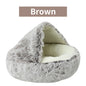 Winter Long Plush Pet Cat Bed Round Cat Cushion House  Warm Cat Basket Cat Sleep Bag Cat Nest Kennel 2 In 1 For Small Dog Cat