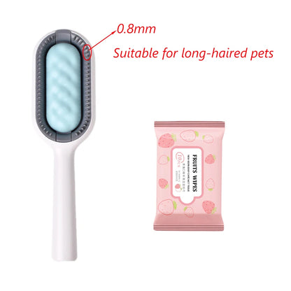 Double-Sided Pet Grooming Brush - Professional Hair Removal & Cleaning Tool