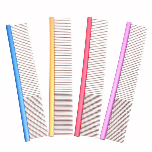 Professional Aluminum Crescent Comb - Salon-Grade Pet Grooming Tool