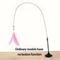Interactive Bell & Feather Wand - Suction Cup Cat Teaser with Extended Pole