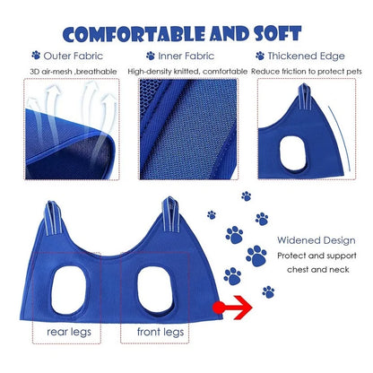 Cat Grooming Hammock - Anti-Scratch Restraint System for Safe Nail Trimming