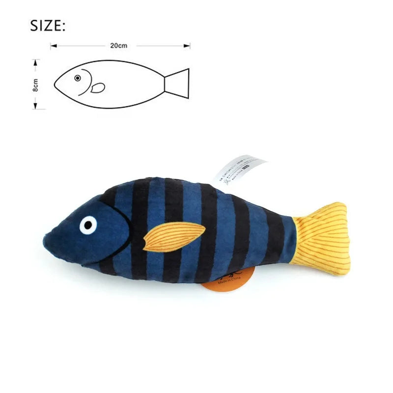 Interactive 3D Fish Catnip Toy - Realistic Plush with Sound & Crinkle