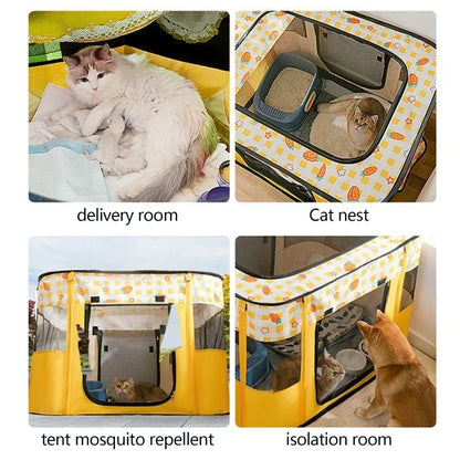 Deluxe Foldable Pet Playpen - Mesh Roof Delivery & Play Space