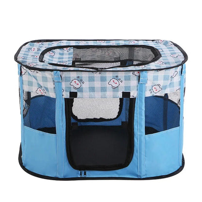 Deluxe Foldable Pet Playpen - Mesh Roof Delivery & Play Space